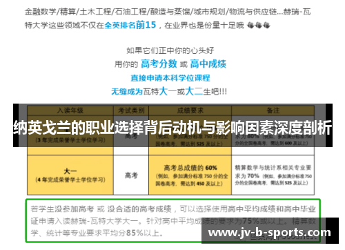 纳英戈兰的职业选择背后动机与影响因素深度剖析 纳英戈兰的职业选择背后动机与影响因素深度剖析